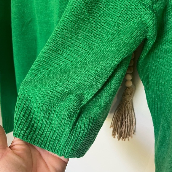 Spring Green Oversized Pullover Cropped Sweater 100% Cotton Women’s Sz M, NWOT - Picture 7 of 11
